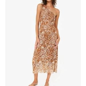 NEW CAMI NYC sintra crochet midi dress in brown